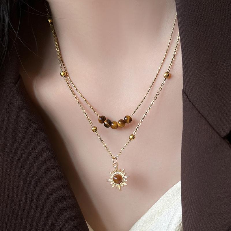 Elegant Brown Sunflower Choker Necklace Trendy Jewelry Gifts 