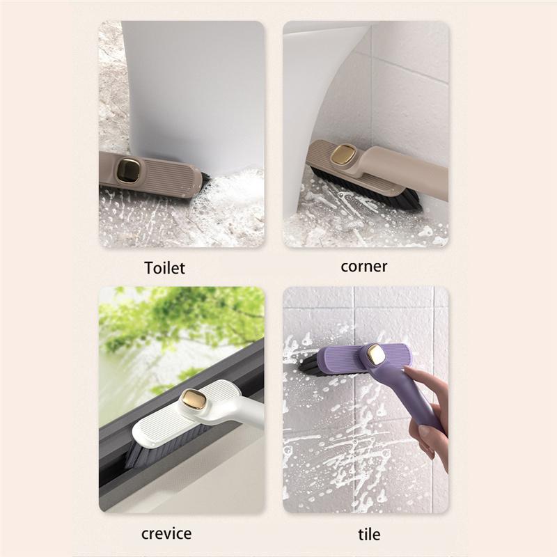 2-in-1 Hard Bristle Rotating Cleaning Brush Bathroom Tile Grout Brush Multi-Angle Wall Gap Floors Sinks Corners Scrubber