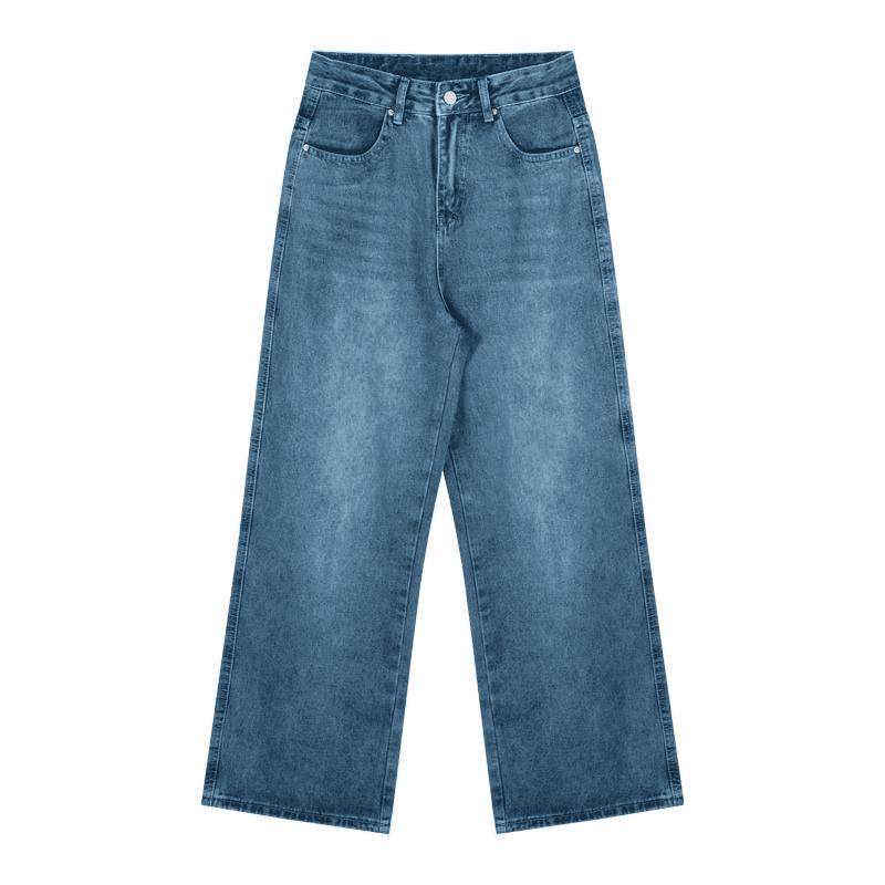 High Waist Retro Wide-Leg Jeans - American Style Slim Casual Long Pants for Women
