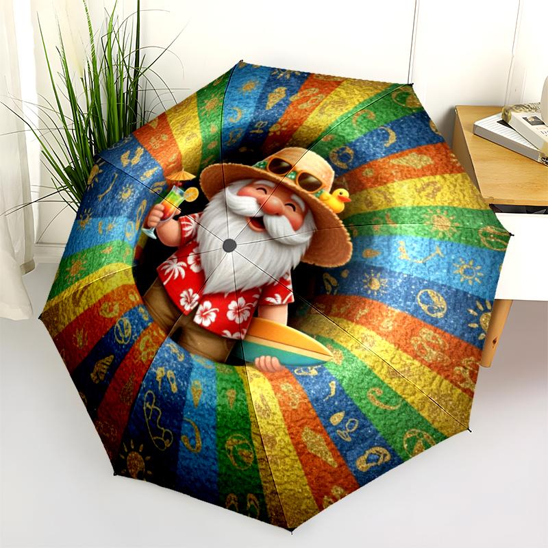 1 PC Automatic Folding Umbrella - Cartoon Pattern, Portable & Foldable Design with 8 Ribs, Christmas Birthday Gifts