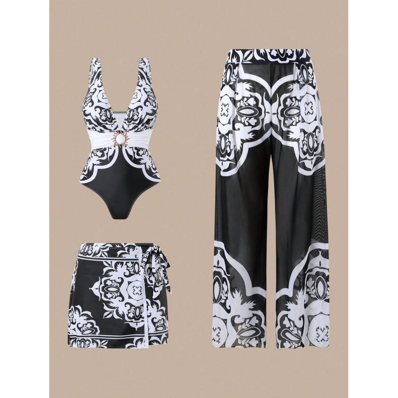 226 Fashion Sexy Swimsuit 3-Piece Set One-Piece Swimwear