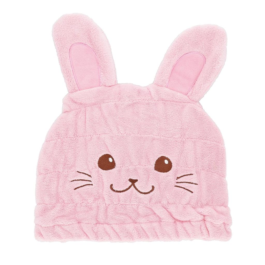 Marushin Towel Cap for SUN HEART Rabbit Cap Hair Drying for Girls and and the Product 0135028500 Swimming, Kids' Towel, Towel, Absorbent,