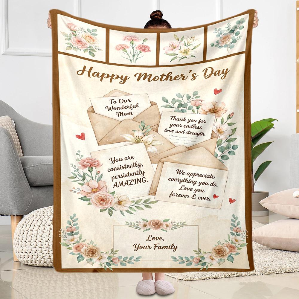 Mother's Day Love Letter Blanket Suitable for sofas,travel, living rooms also a good gift for friends and family Suitable for all seasons.