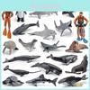 Realistisches PVC Schwertwal Teufelsfisch Seelöwe Pinguin Delfin Meerestier Taucher Modell Set
