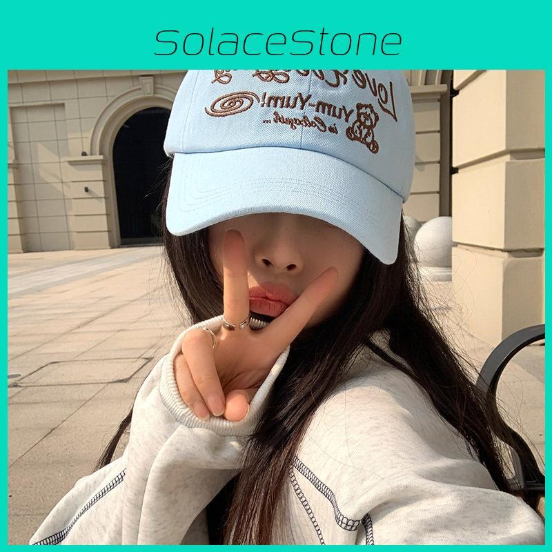 Trendy Blue Embroidered Soft Top Baseball Cap For Women Perfect For Spring And Summer Wear