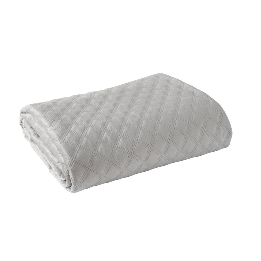 VELVI Decorative bedspread - classic gray, quilted elegance - 220x240cm