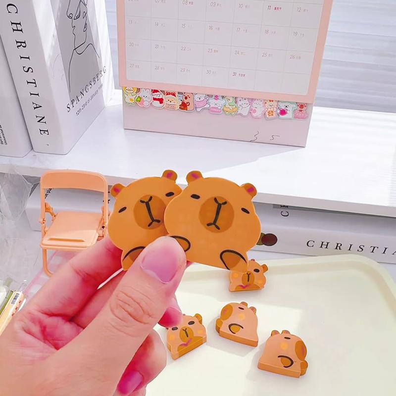 10Pcs Kawaii Capybara Eraser Soft School Supplies Clean Mess Free Stationary Office Student Rubber Eraser For Kids Gift