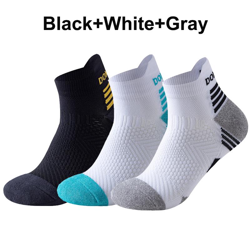 3 Pairs Marathon Running Socks Man Women Professional Sport Ankle Sock Fitness Thickened Cushioned Tube Low Cut Boat Short Socks