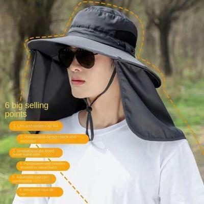 Fishing Caps Caps Mask Set Bucket Hat Wide Brim UV Protection Fisherman Hat Neck Flap Neck Headband Sun Hat Travel
