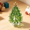 Colorful Glass Tree Art Glazed Christmas Ornament with Star Topper, Party Table Decor Art, Faux Crystal Tabletop for Home Office Holiday Centerpiece