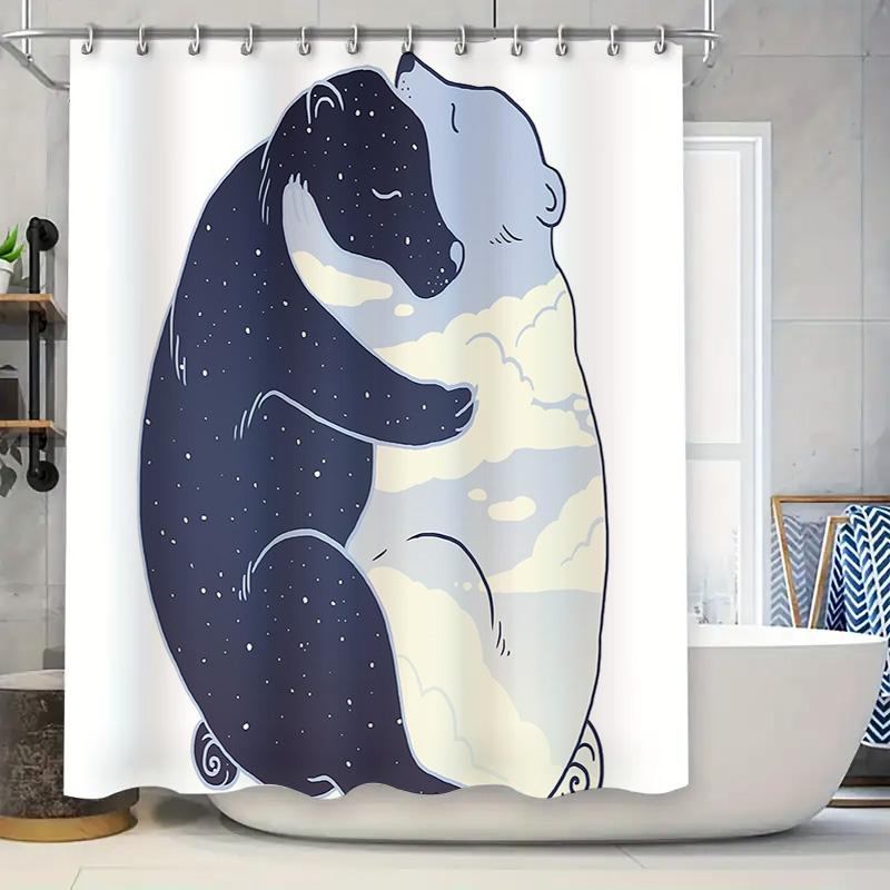 

Shower Curtain Set Abstract Ocean Wave Pattern Waterproof Bathroom Decor Nature Coastal Art Modern Fabric Backdrop 90x180cm