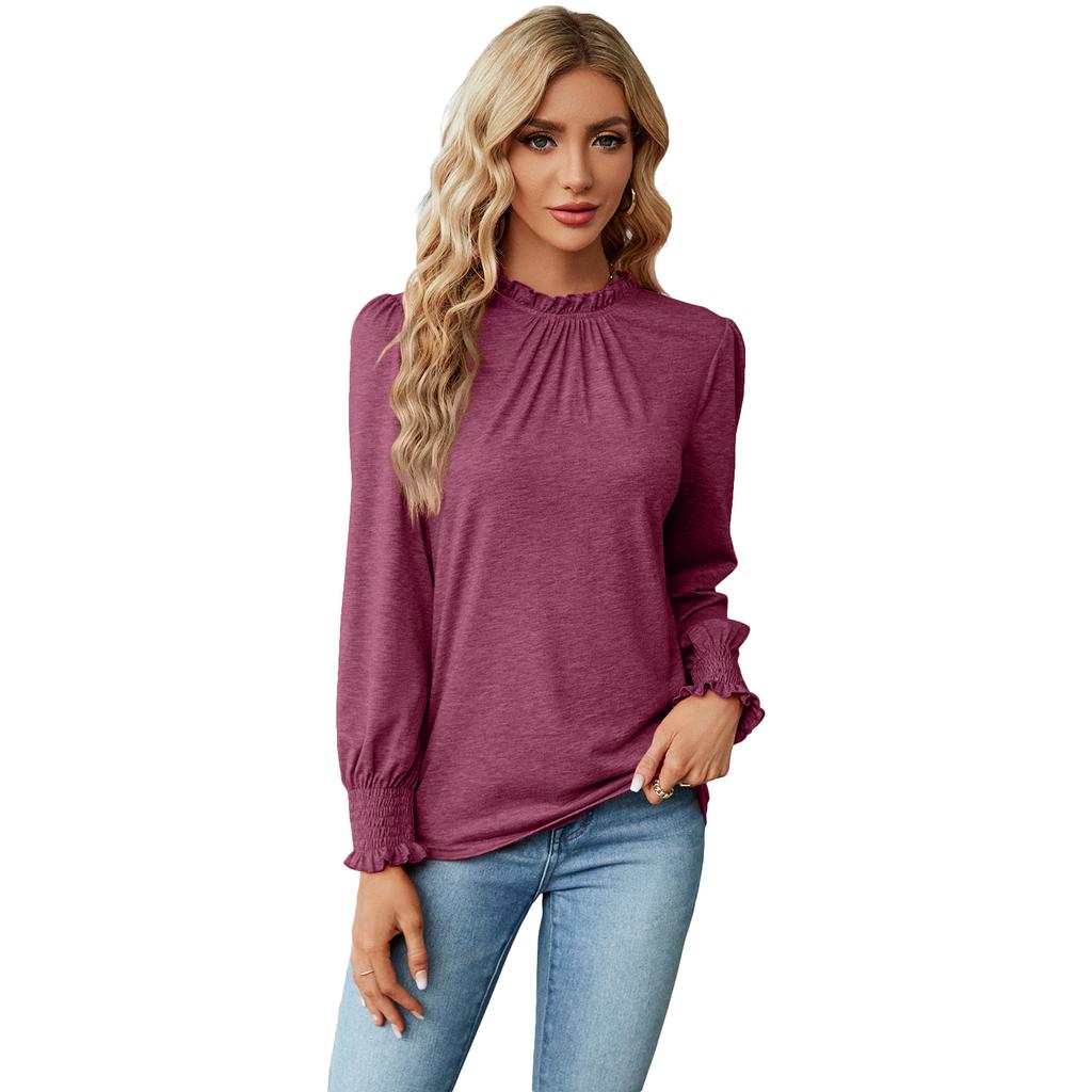 Ladies' New Versatile Work Four Seasons Leisure Daily Sexy Beautiful Loose Top Long Sleeve T-Shirt
