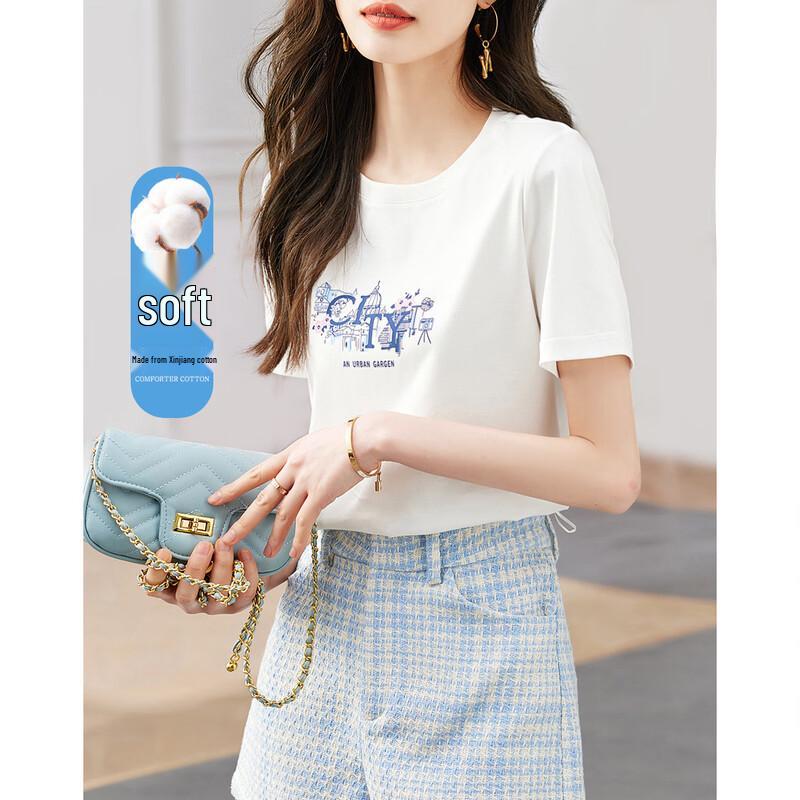 

DME Women s High-Quality Cotton Printed T-Shirt L