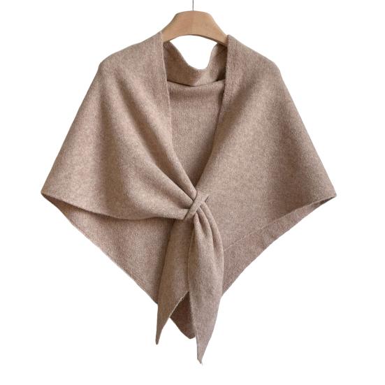 Women Knitted Shawl Wrap Scarf Solid Color Comfortable Cardigan Cape Imitation Cashmere Shoulder Tops Sweater