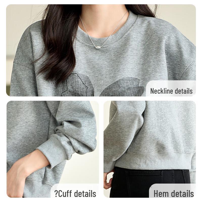 Damen Casual Rundhals Pullover Sweatshirt
