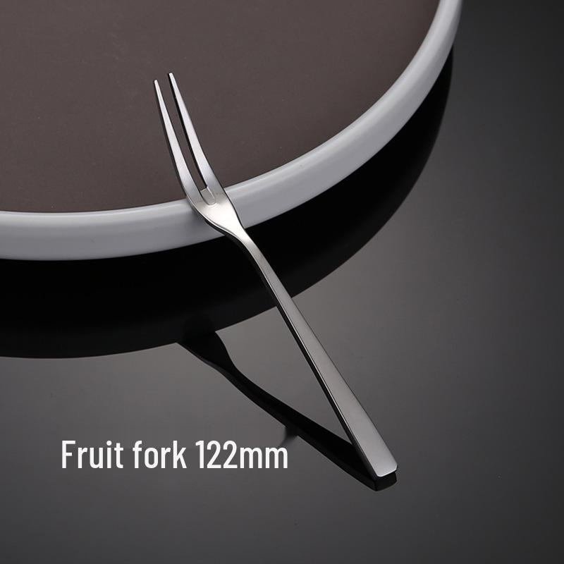 Square Handle Stainless Steel Cutlery Set: Western Food Dessert Fork & Spoon Set for Hotels