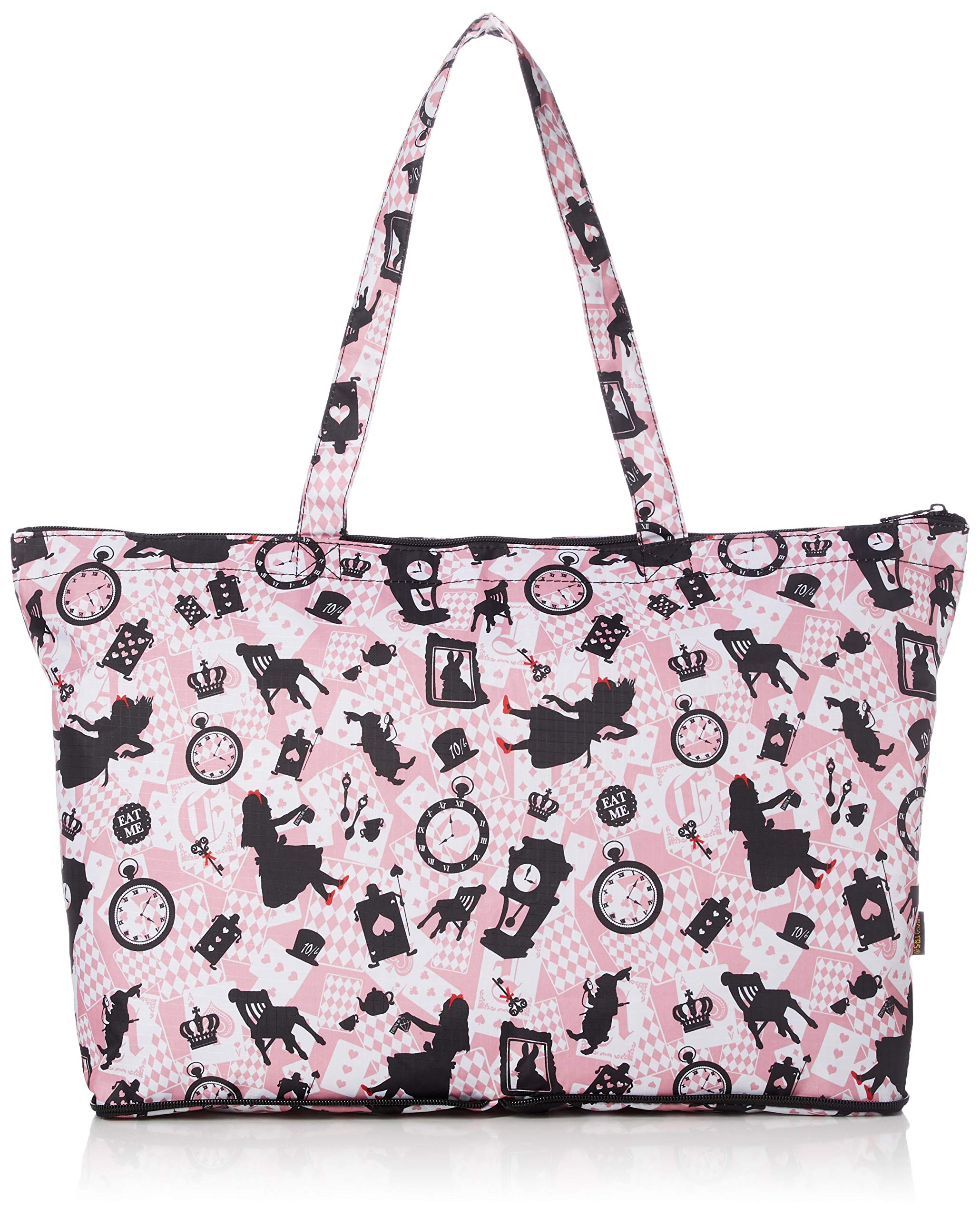 

Hapitas Foldable Tote Bag Wide Variety of 407 Alice Trump Pink H0001, Sifre, Patterns, Compact,
