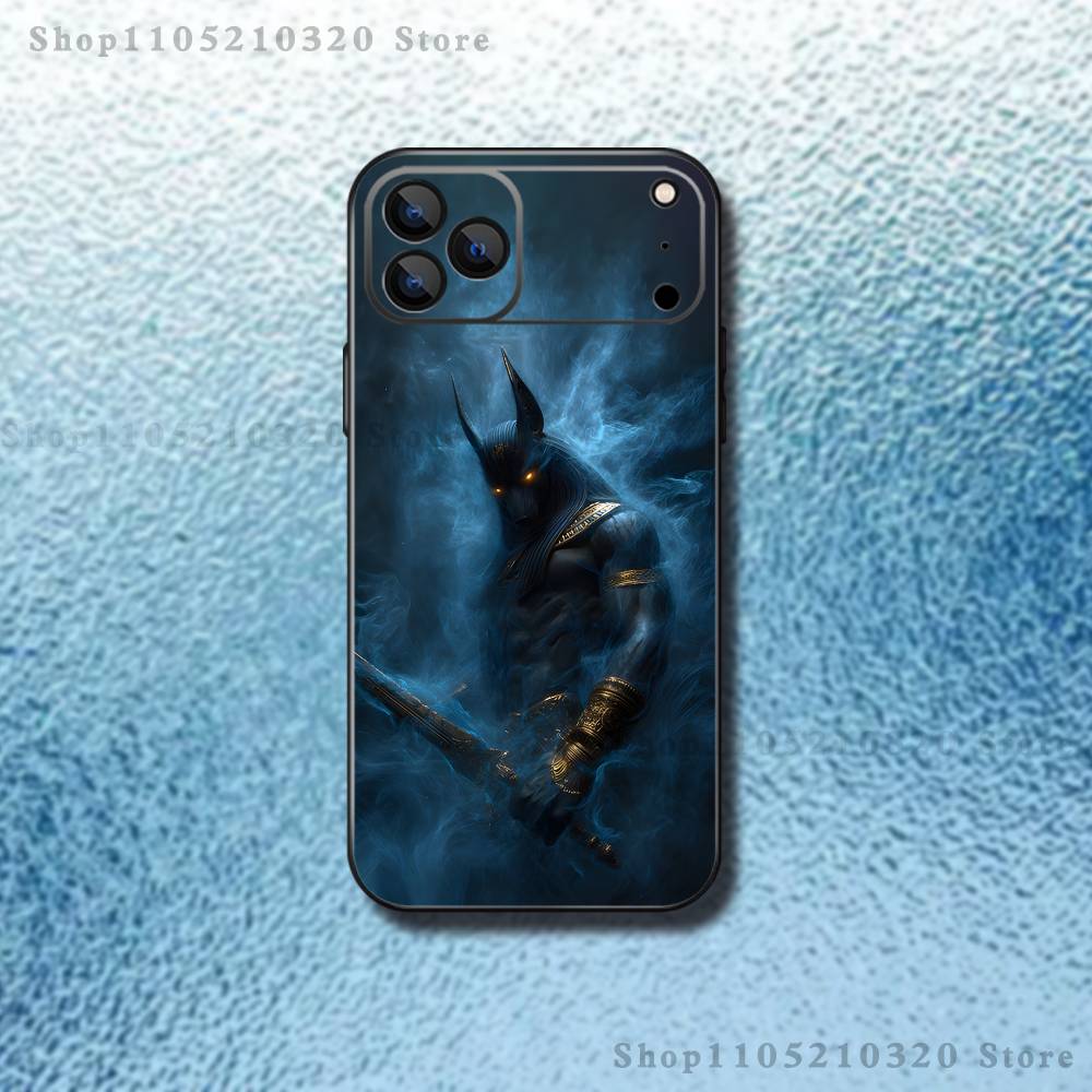

Egypt Anubis Phone Case For iPhone 17,16,15,14,13,12,11,Pro Max,XSX,,XR,SE,Mini,8,7,Soft Silicone Black Cover iPhone17promax