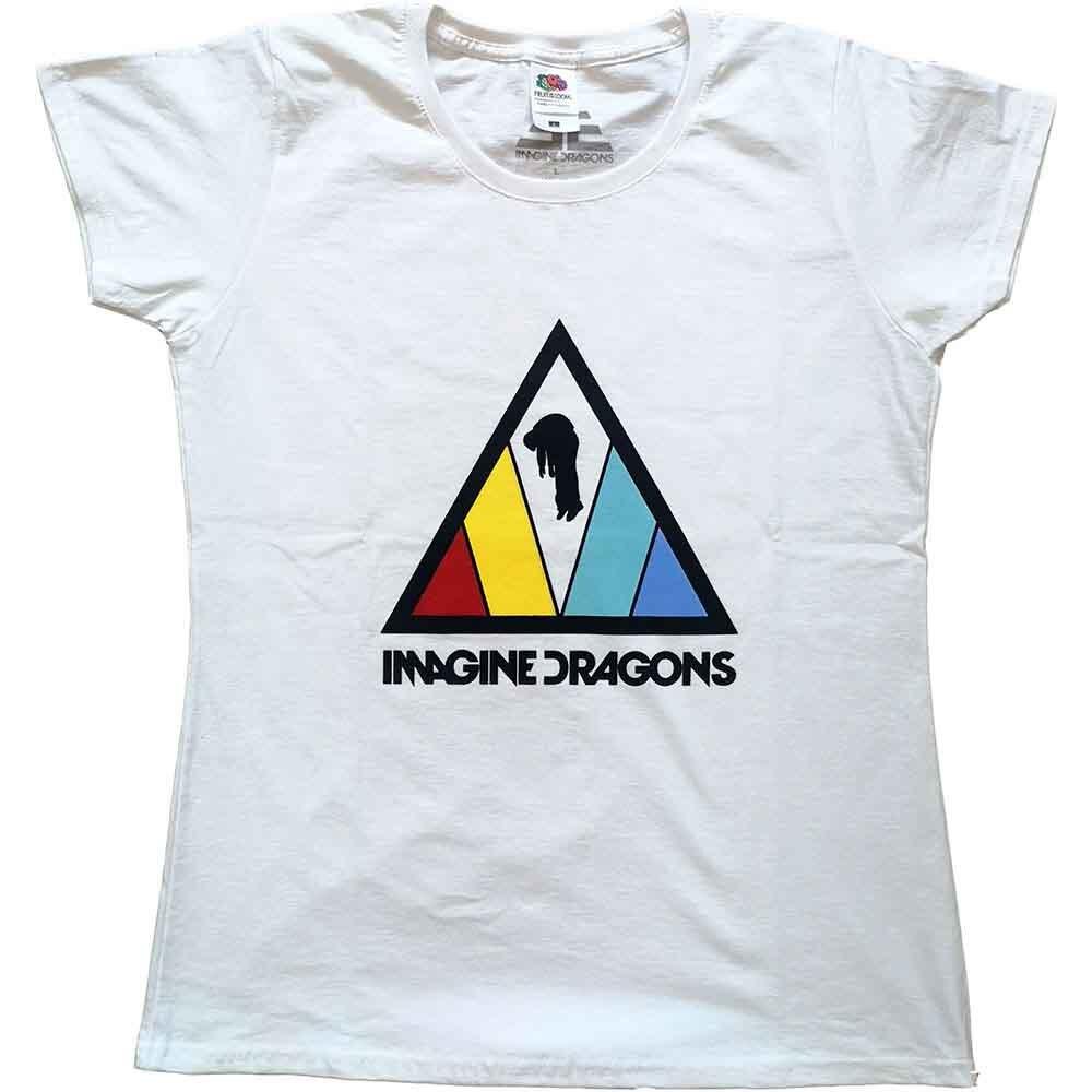 Imagine Dragons T Shirt Triangle Logo Official Womens Skinny Fit White M 2XL