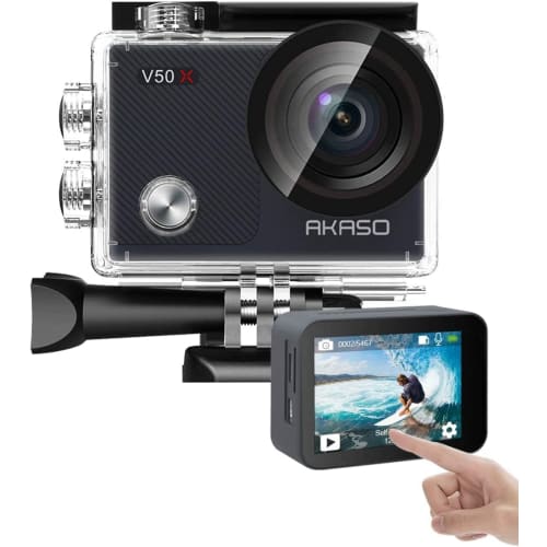

AKASO Action Camera V50X, 4K30fps 20MP New Edition 6-осьова стабілізація зображення Small Action Cam, сумісна з Wi-Fi, водонепроникний сенсорний екран 40M