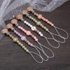 Wood Pacifier Holder Clips Dummy Clips Baby Teething Toys Straps Cute Baby Pacifier Chain  Toddler