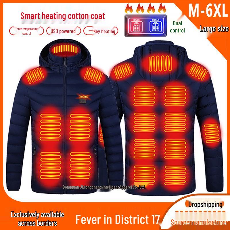 Unisex USB Charging Smart Heated Jacket - Dual Control, Continuous Warmth for Autumn/Winter