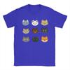 Donnerclan T-Shirt Unisex Samurai Katze Vintage Reines Baumwoll-T-Shirt Rundhals Kurzarm T-Shirt Übergröße Kleidung