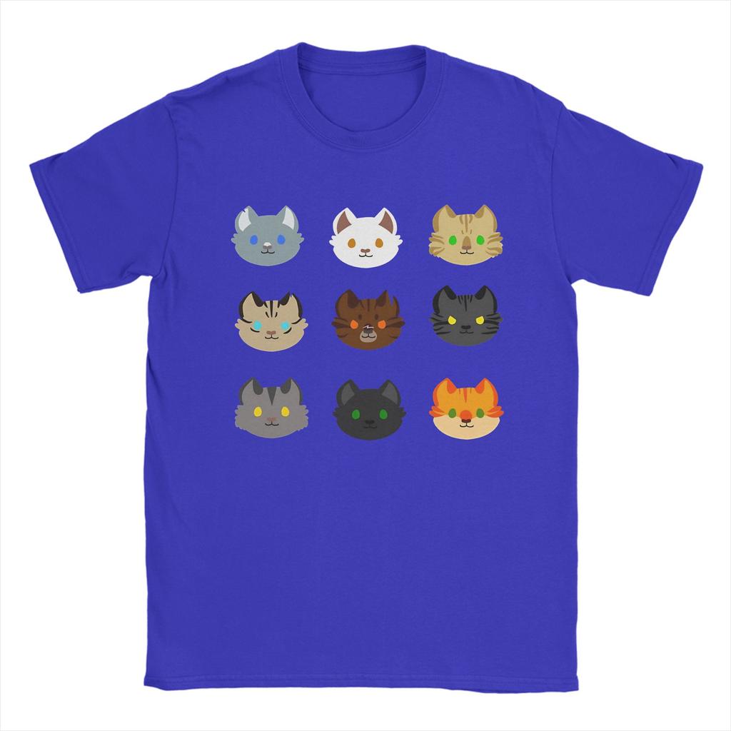 Donnerclan T-Shirt Unisex Samurai Katze Vintage Reines Baumwoll-T-Shirt Rundhals Kurzarm T-Shirt Übergröße Kleidung
