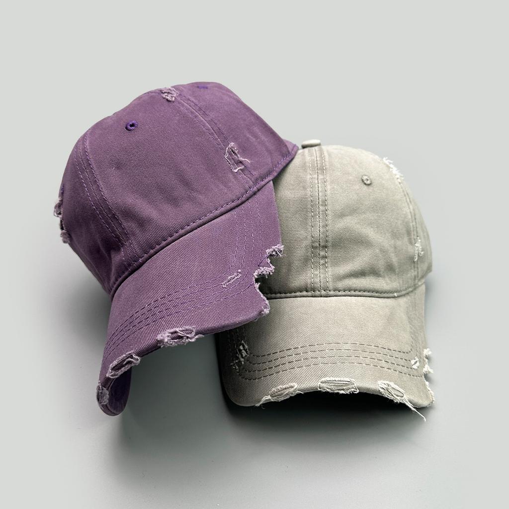 Solid Color American Hole Wind Baseball Cap Men'S And Women'S Sunshade Side Gap Street Cap