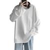 Men T-shirt Long Sleeve O Neck Solid Color Loose Pullover Warm Soft Plus Size Men Spring Top for School