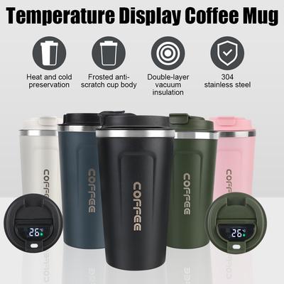 Temperature Display 510ML Coffee Mug Thermal Mug Thermo Cafe Leak_Proof Travel Thermo Cup for Tea Water Coffee Car Thermos Mug