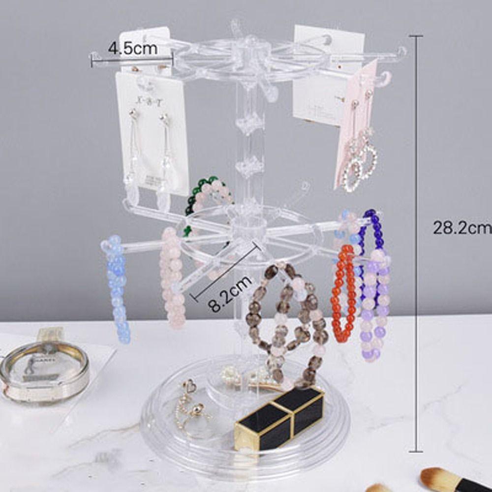 Double Layer Jewelry Racks Holder Jewelry Organizer Korean Show Case Rotating Jewelry Display