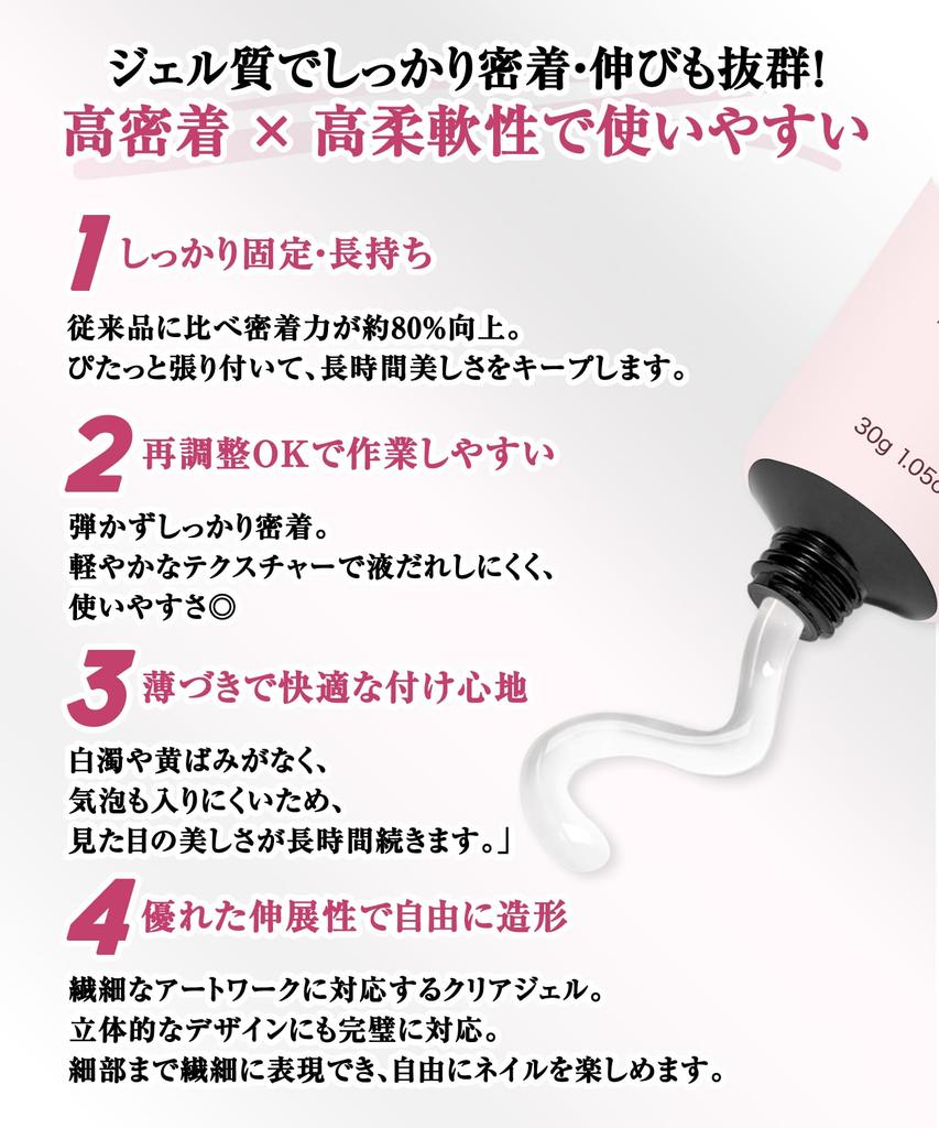 Sorara Beauty Nail Tip Adhesive Large Capacity 30g Solid High Super Strong No Hand Pressure Required Also Suitable for Nail Tips and 3D Art Minor Gel,