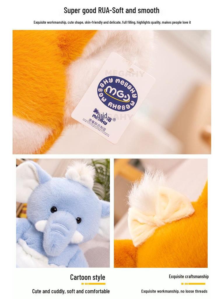 Creative Fox Plush Toy - Elephant Doll Comfort & Cartoon Animal Birthday Gift