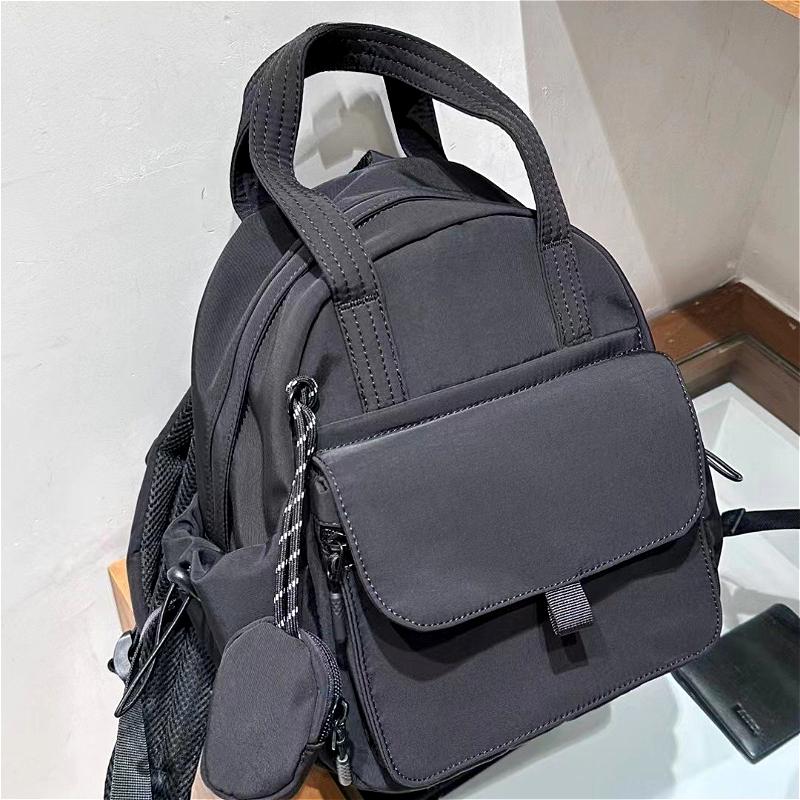 Women’s Mini Nylon Backpack Large Capacity Casual Travel Daypack Lightweight School Backpack Multi Pocket Shoulder Bag with Coin Pouch чёрный