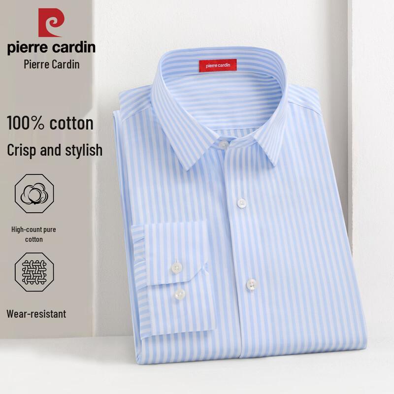Pierre Cardin Camicia da Uomo a Manica Lunga 200S in Cotone Stiro Facile