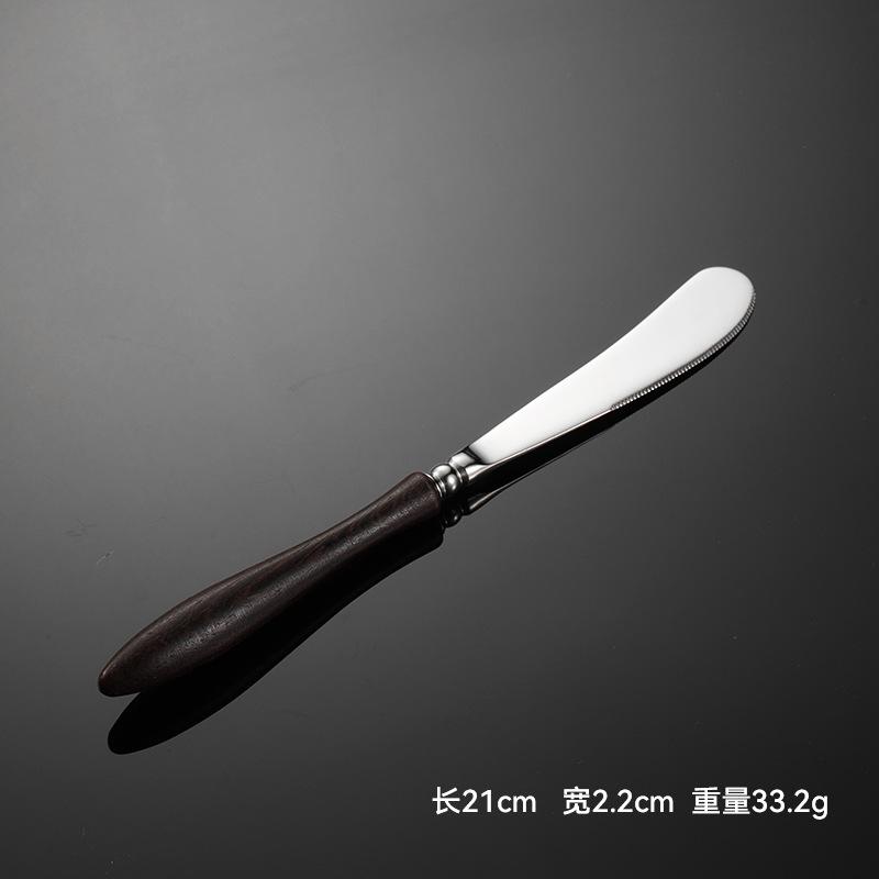 304 Stainless Steel Chicken Wing Wooden Handle Knife, Fork and Spoon Western Tableware Multi-specification Insert Handle Heavy Household Steak Knife