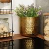 Gold metal flowerpot cover 19x18 cm
