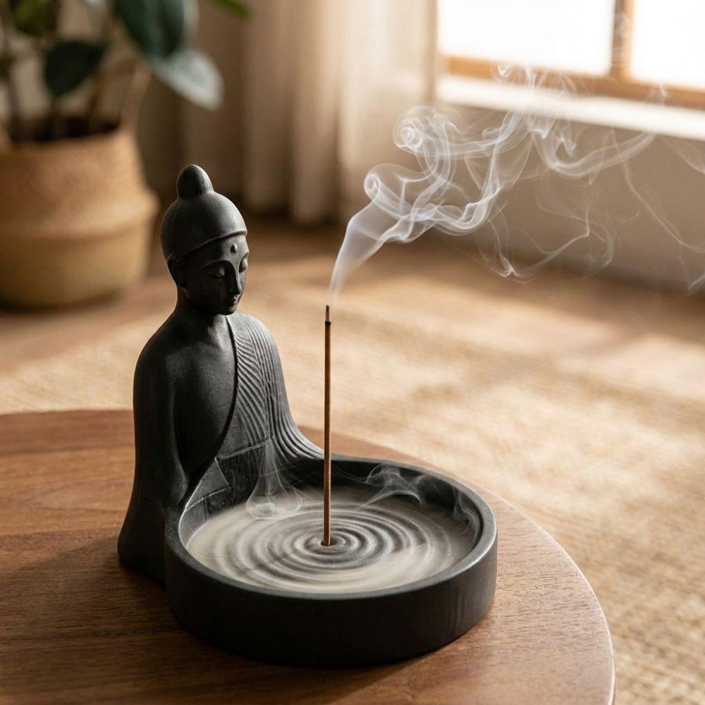 Meditating Monk Chinese Incense Stick Holder Zen Style Stick Incense Holder Meditation Room
