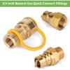 3/4 Inch Solid Brass Fitting Quick Connector, 3PCS Conversation for Pipe Natural Gas (3/4 Quick Connect)