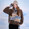 3Pcs/Set Women Winter Hat Scarf Gloves Set Thickened Velvet Lining