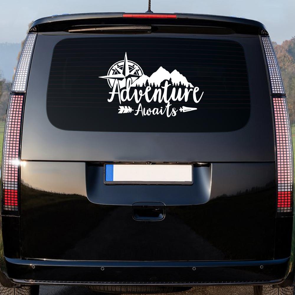 Abenteuer Bergkompass Vinyl Autoaufkleber Für Auto Wohnmobil Wohnwagen Wohnmobil Karosserie Fenster DIY Dekoration Vinyl Aufkleber Zubehör