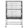 Bird Cage, 930 X 580 X 1510 Mm, Flat Top, Wrought Iron Bird Flight Cage with Perches, Slide-Out Tray and Plastic Feeders, for Blue Tit, Cockatiel,