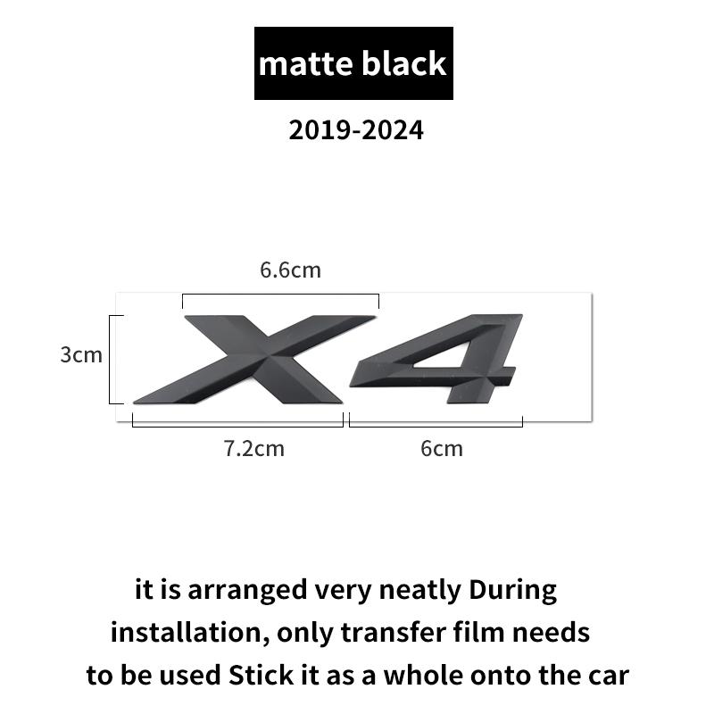 Suitable for BMW X1 X2 X3 X4 X5 X6 X7 F49 U12 F39 G08 G18 F15 F25 F26 G01 G02 G05 G06 G07  and Tail Letters Silver Black
