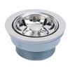 Sink Drain Assembly Mirror Polished RV Stainless Steel Kitchen Drain with Strainer Stopper for Sink with 52mm Opening