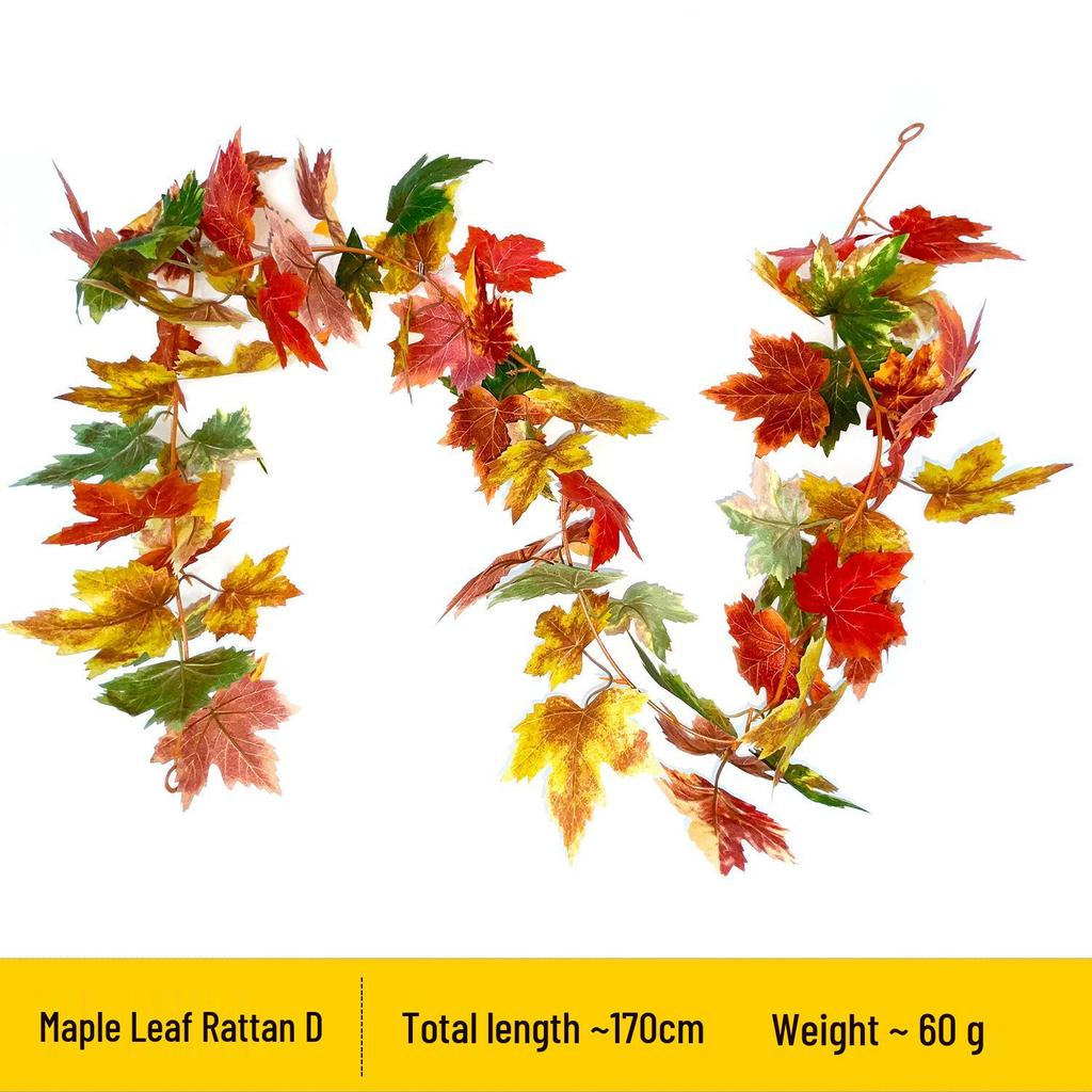 Sztuczne girlandy z liści klonu na Boże Narodzenie, wesele i do dekoracji domu