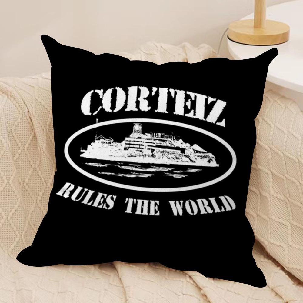 Fashion Brand C_Corteizs Cushion Cover Soft Plush Fabric Double-Sided Printed Sofa Cushion Cover For All Seasons Home Decor Gift