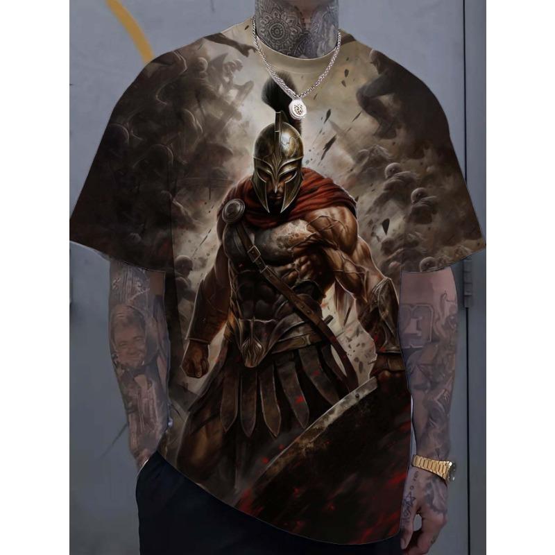 Pánská trička Spartan Vzor 3D Potisk Topy Trička Letní Móda Dámská Streetwear Nadměrné Unisex Tričko Pánské Oblečení