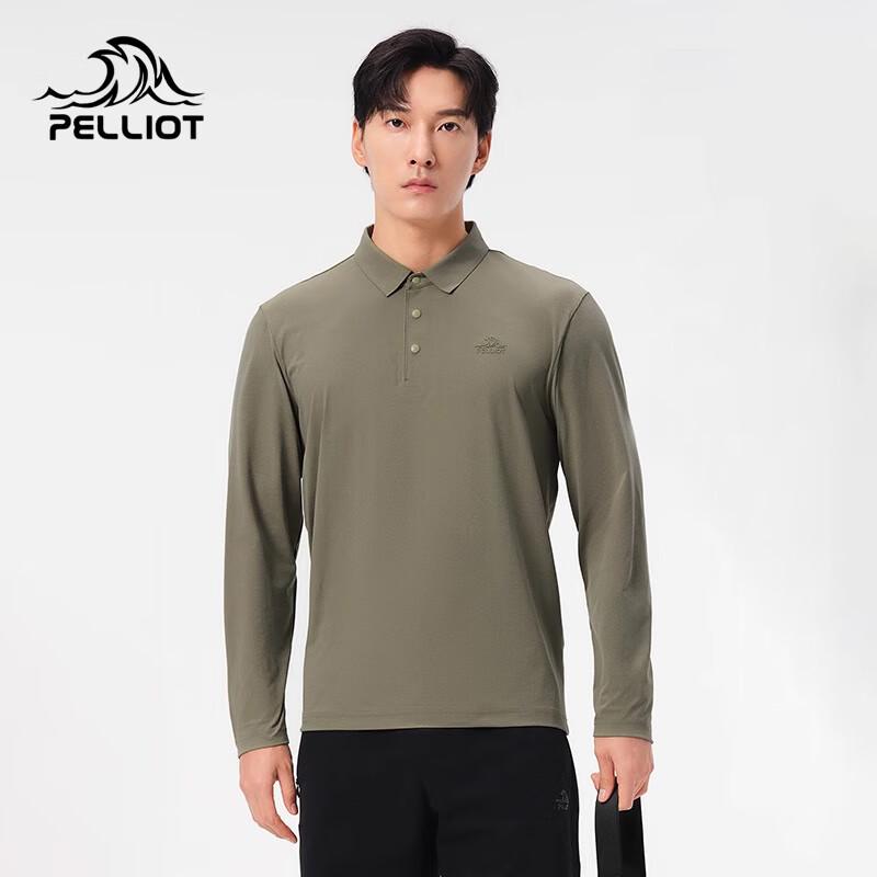 Pelliot Men's Quick-Dry Long-Sleeve Polo T-Shirt
