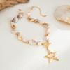Ocean Wind Shell Piece Starfish Necklace, Fashion Pentagram Pendant Collarbone Chain Necklace